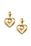 Elegant 14K Gold Plated Heart Drop Earrings