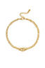 Double anklet with oval link design.