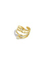 Stylish Adjustable Statement Ring in Silver & Gold