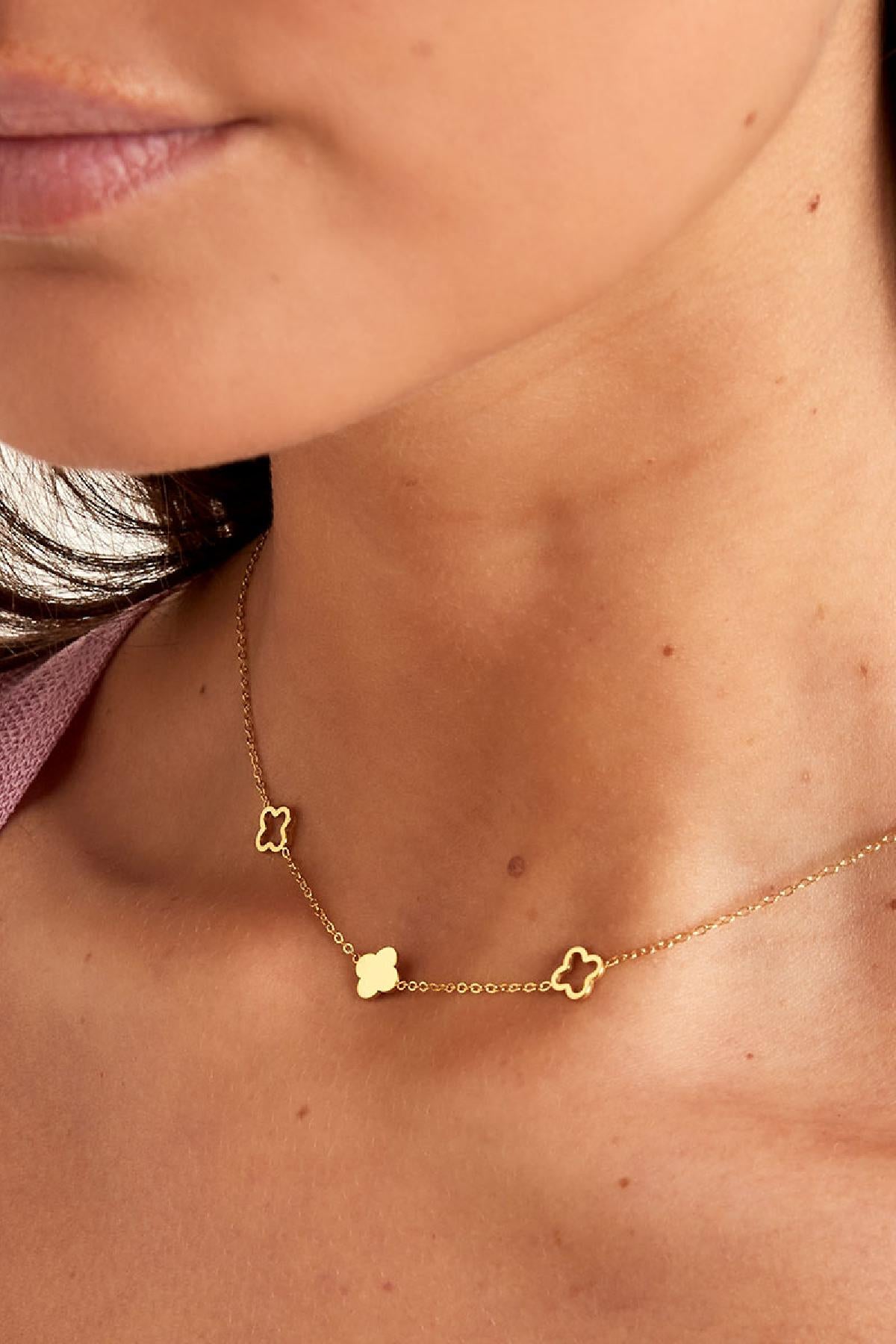 Collar tréboles dorado