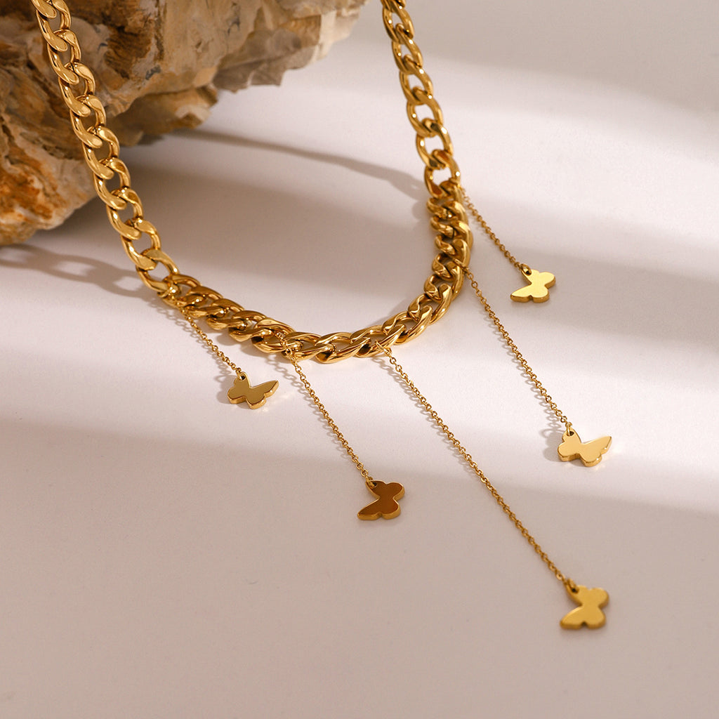 Collar eslabones con mariposas