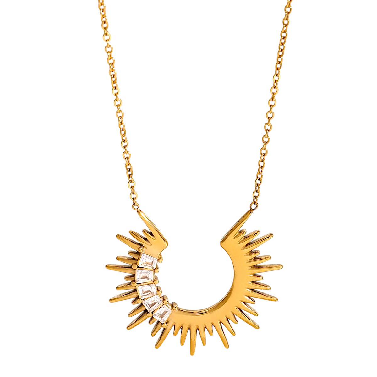 Collar con diseño deñ sol con circonitas