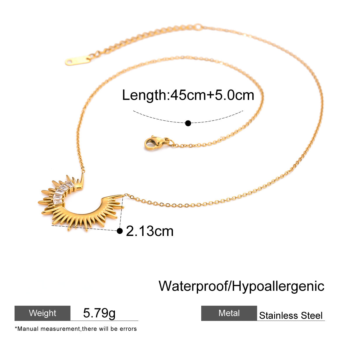 Collar con diseño deñ sol con circonitas