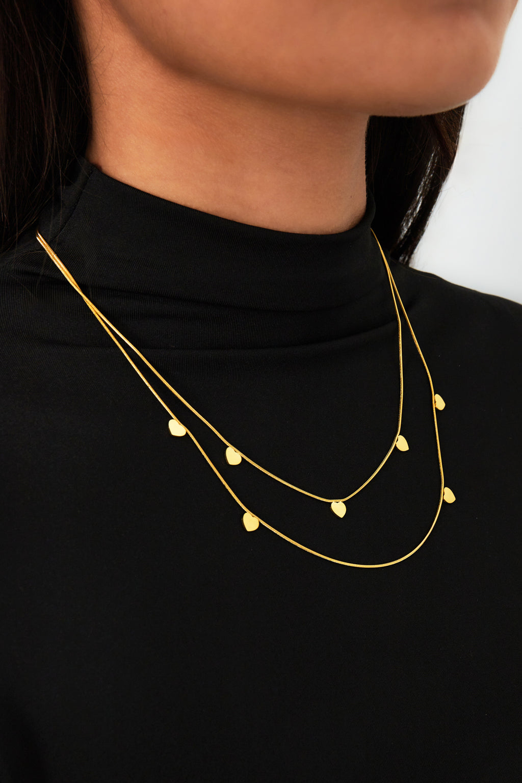 collar doble corazón