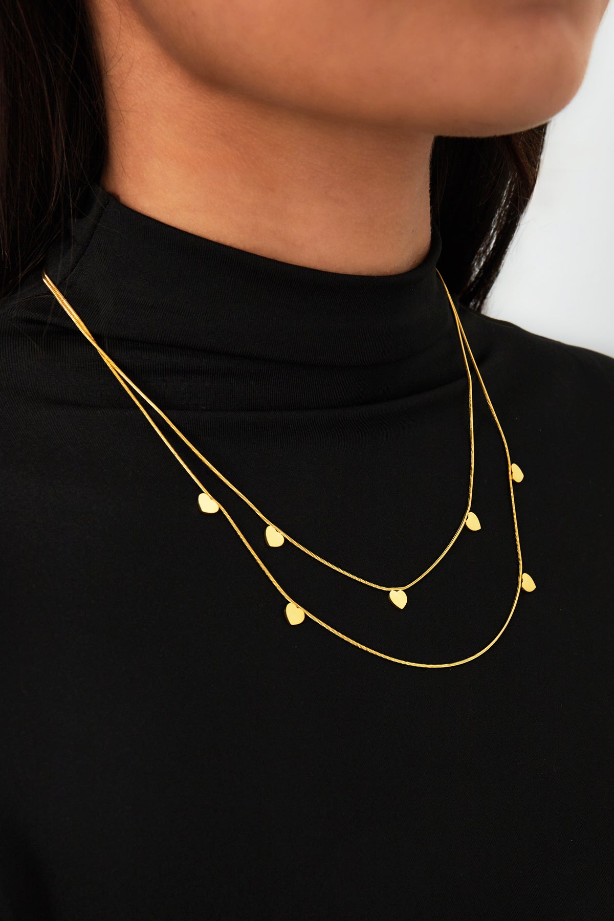 collar doble corazón