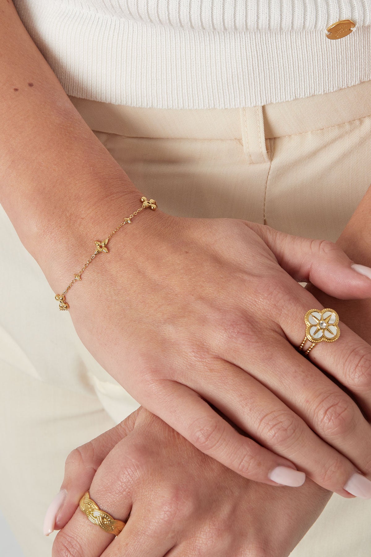 Pulsera flores estrella 