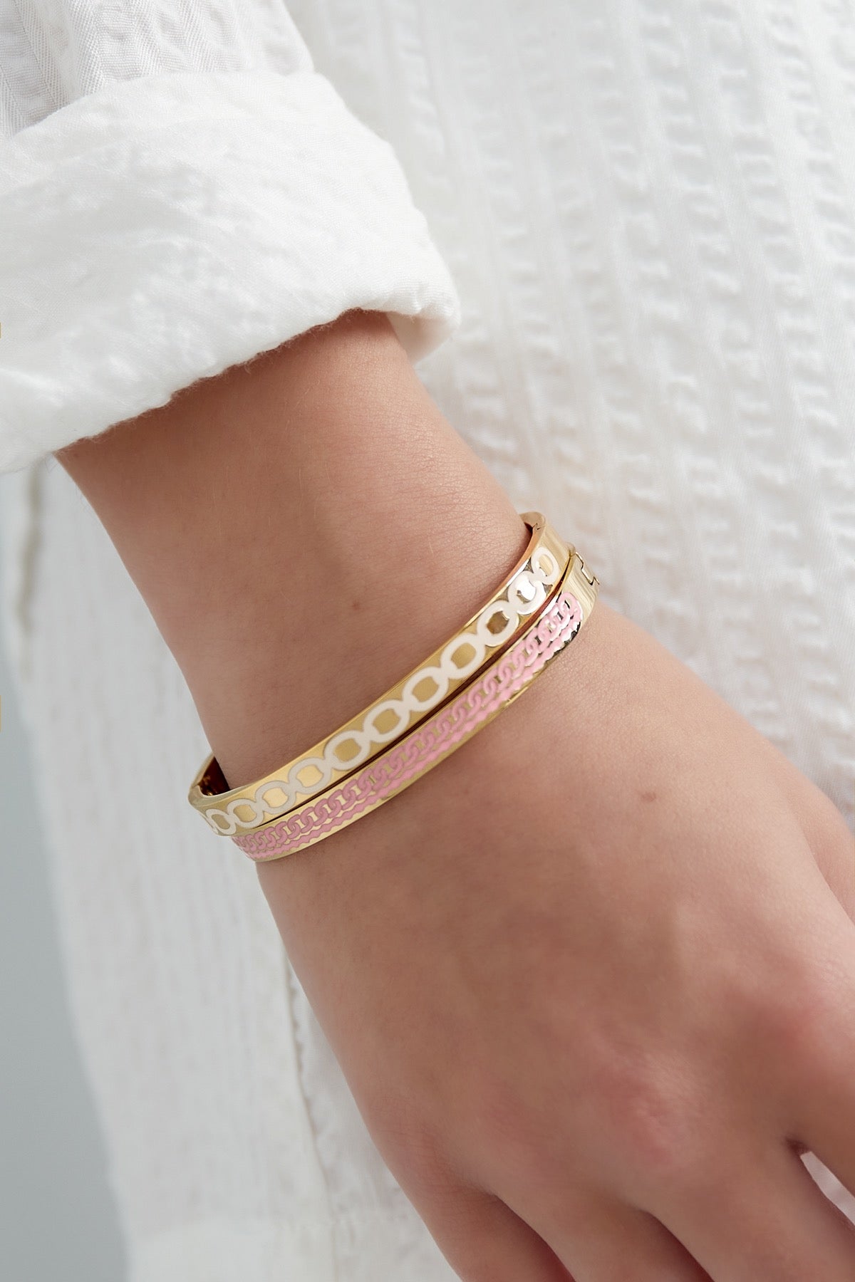 Bracelete esclava con estampado redondo