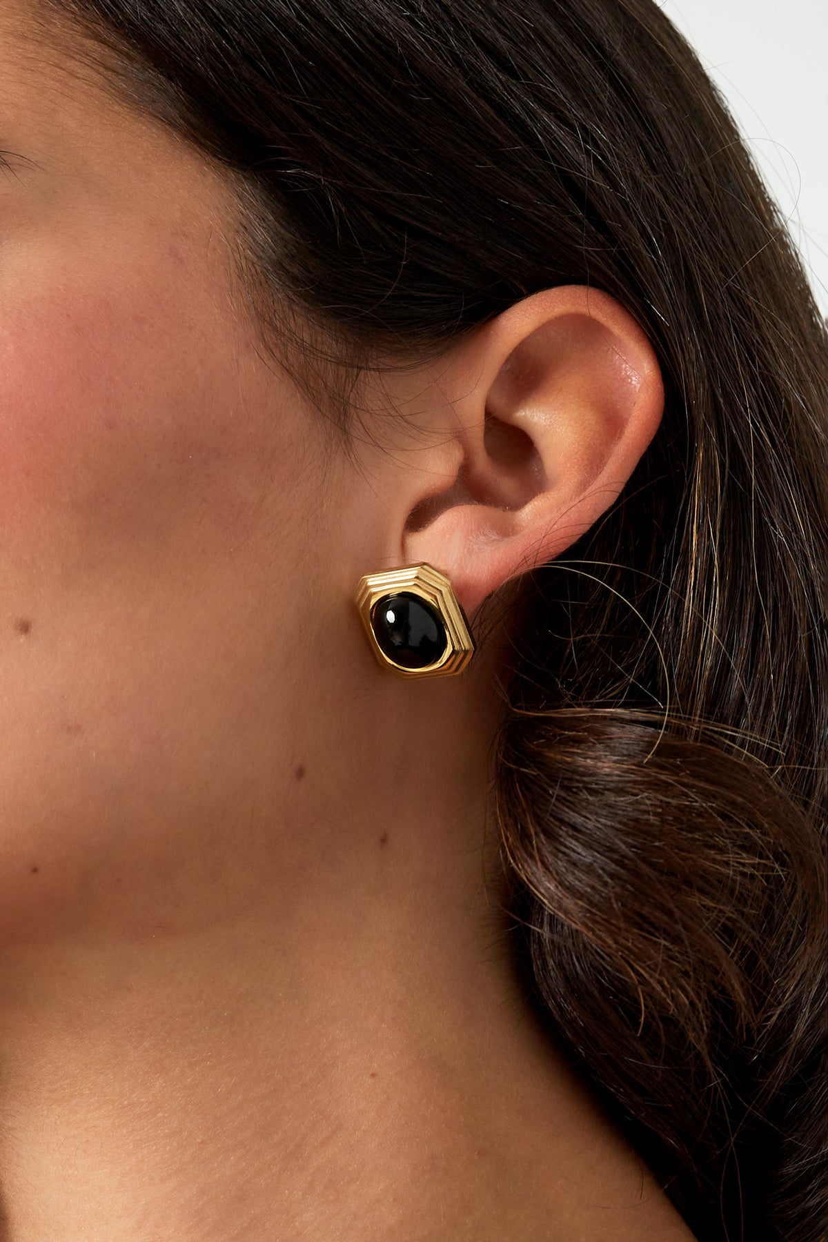 Pendientes Geométricos con Piedra Negra