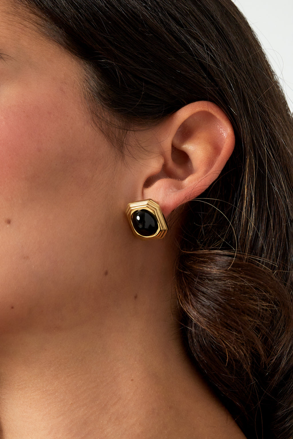 Pendientes Geométricos con Piedra Negra