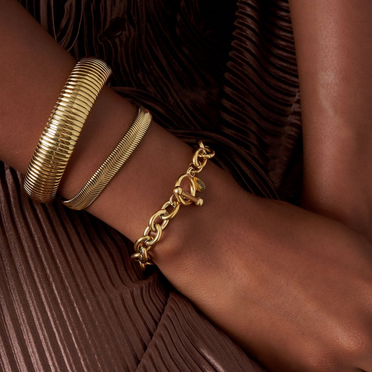 Pulsera de eslabones cierre redondo