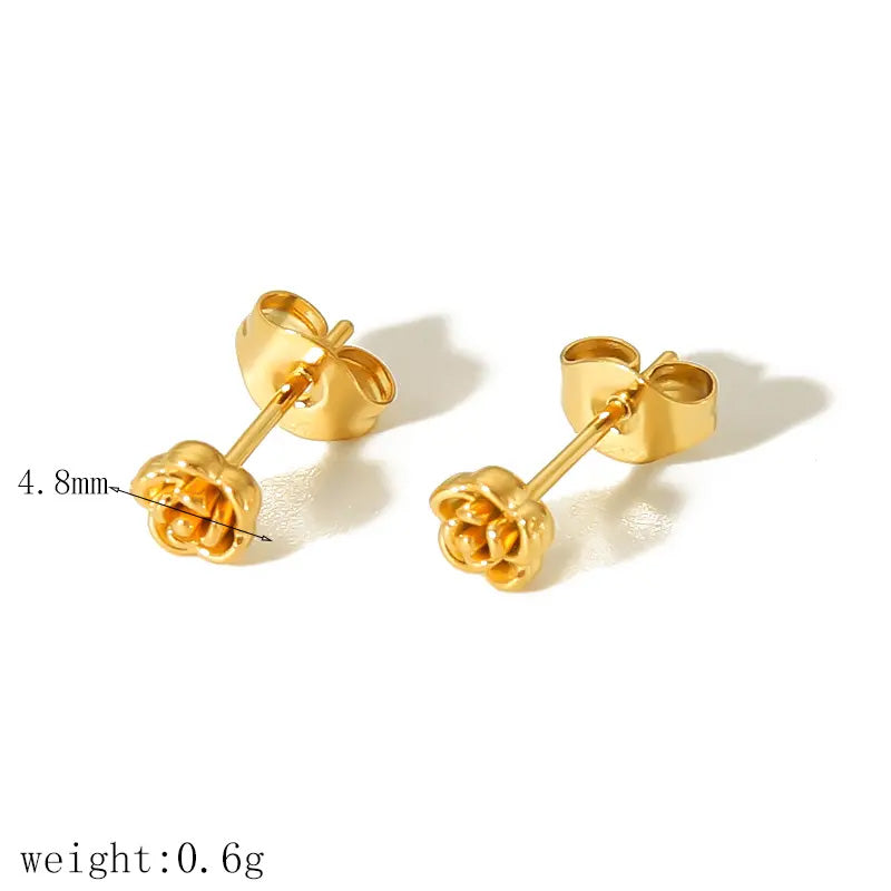 Pendientes flor rosa