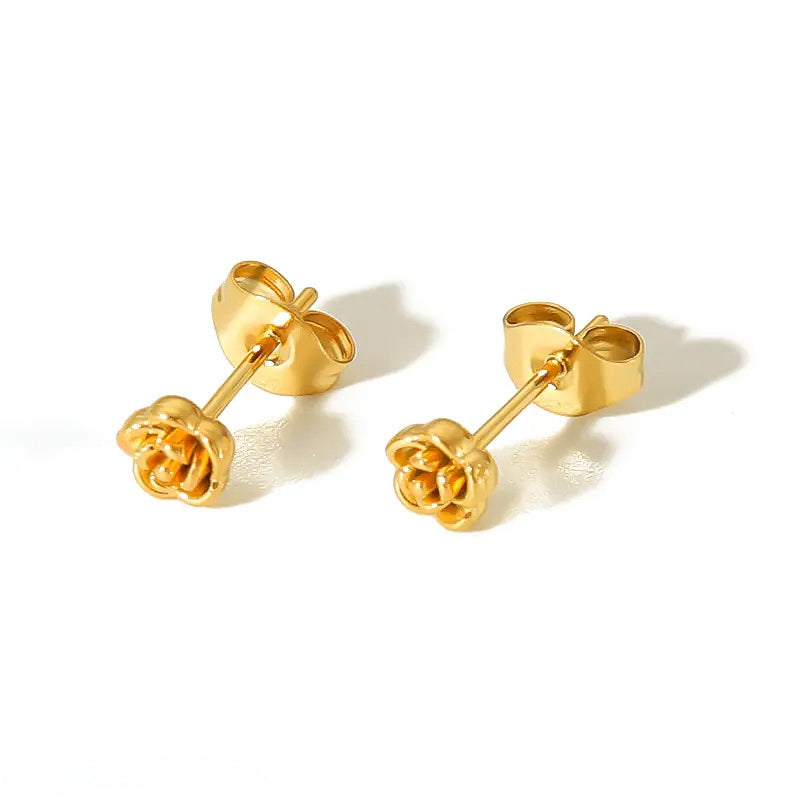 Pendientes flor rosa