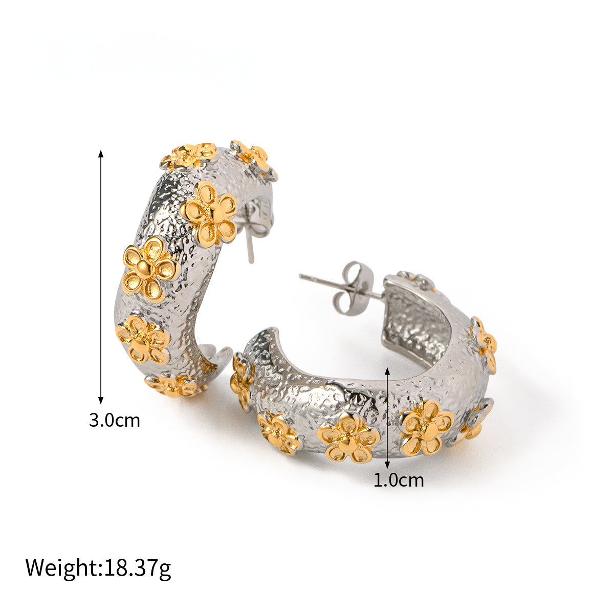 Pendientes con diseño de flores retro