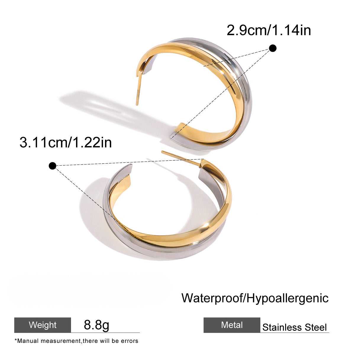 Pendientes Doble tono