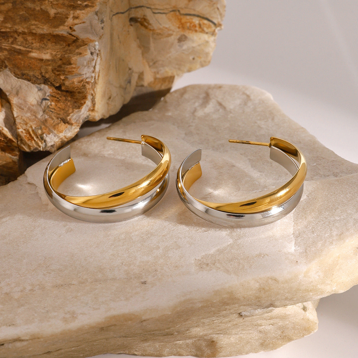 Pendientes Doble tono