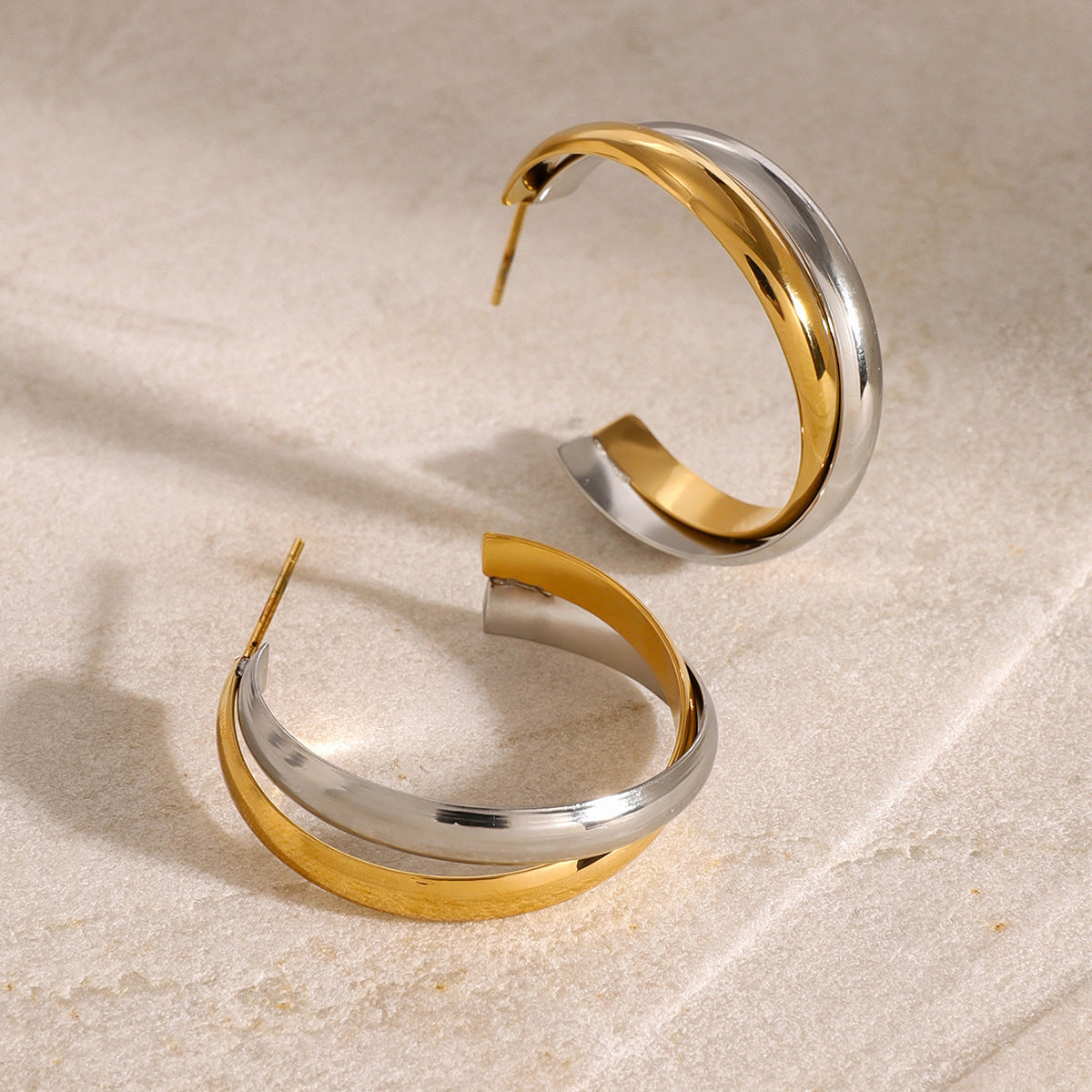 Pendientes Doble tono