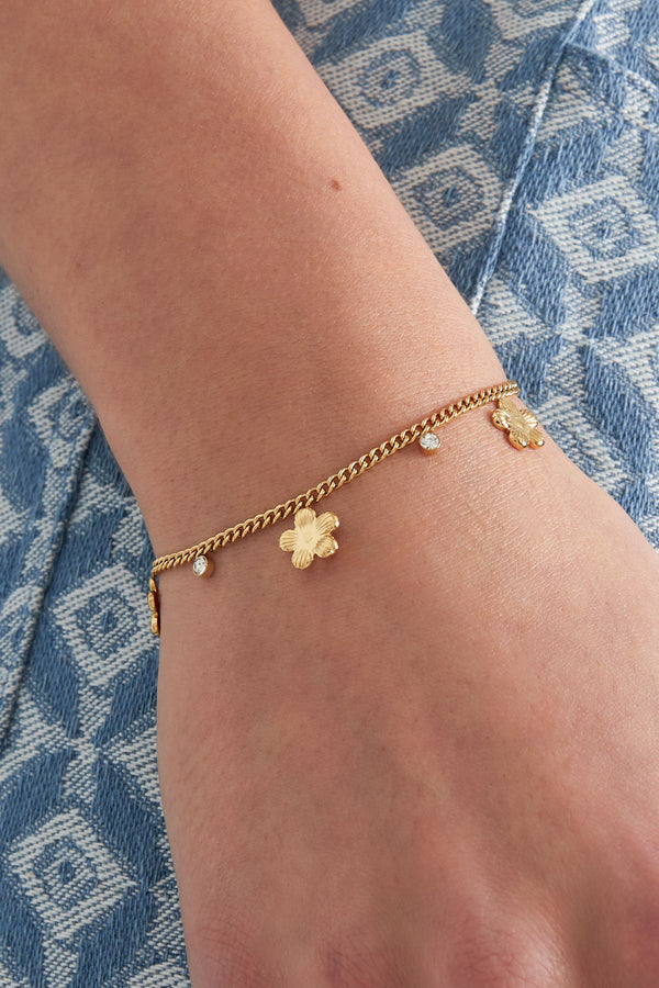 pulsera de flores brillantes