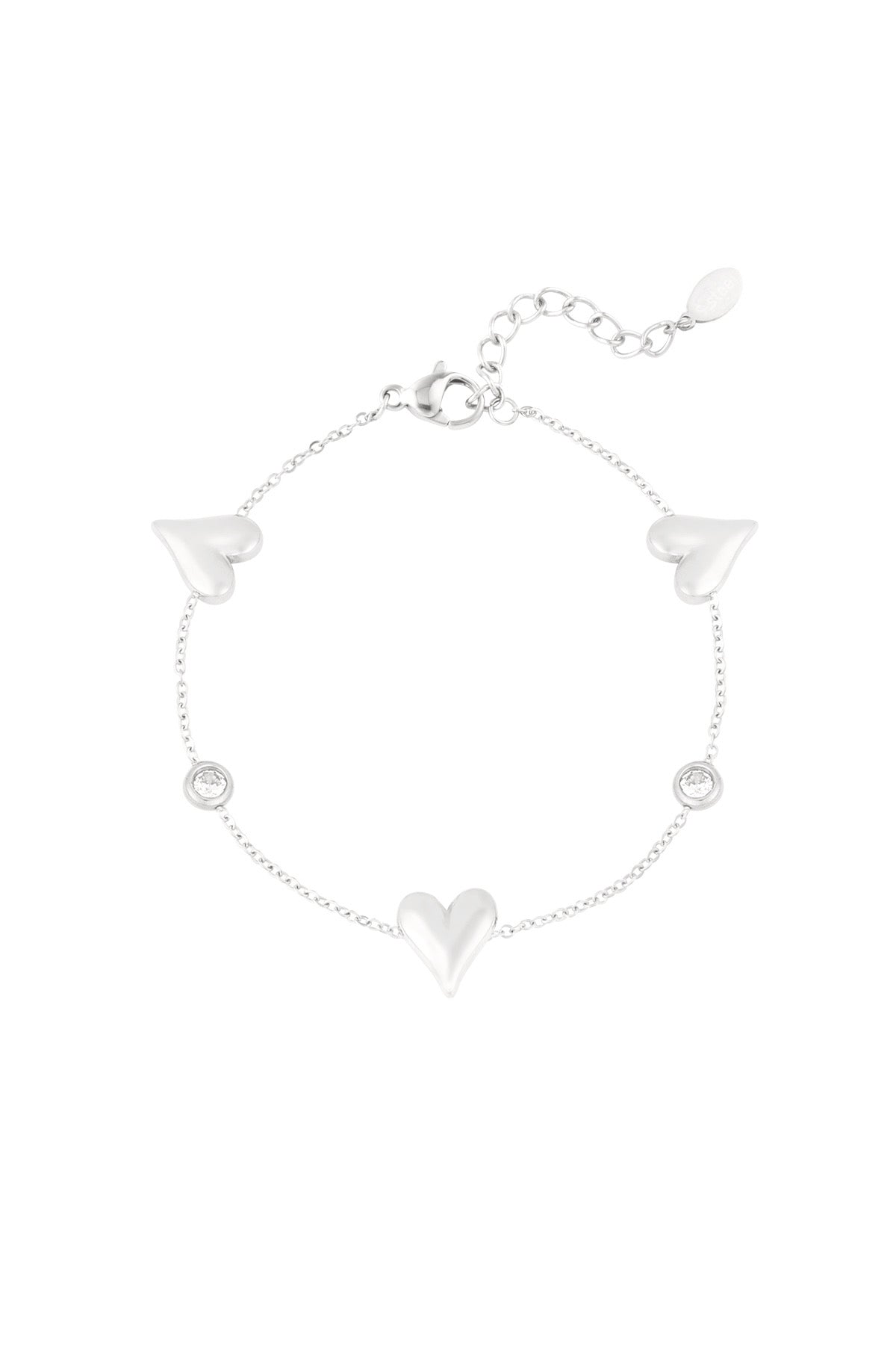 Pulsera corazones y brillntes