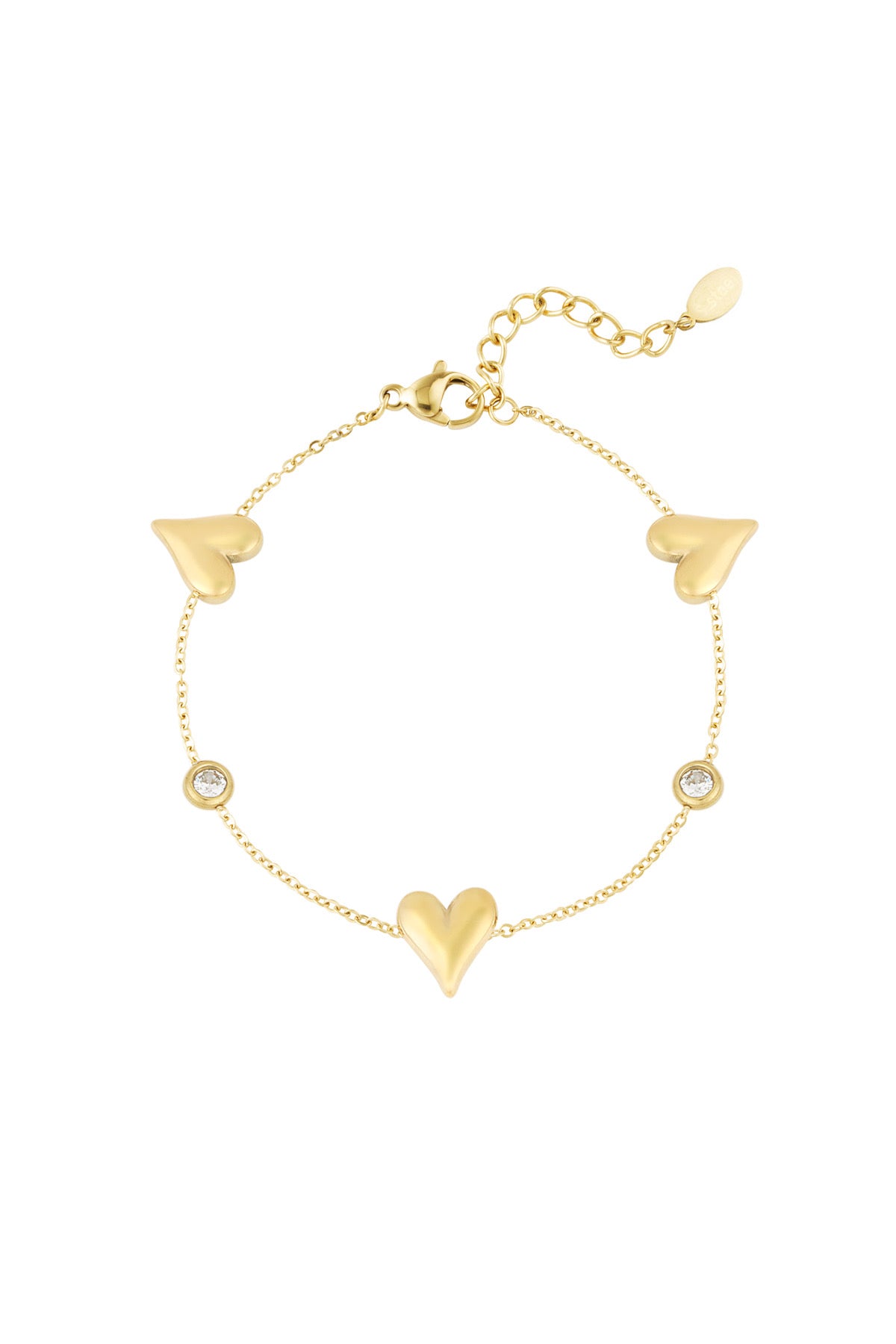 Pulsera corazones y brillntes