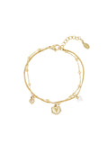 Pulsera doble con charms de corazón
