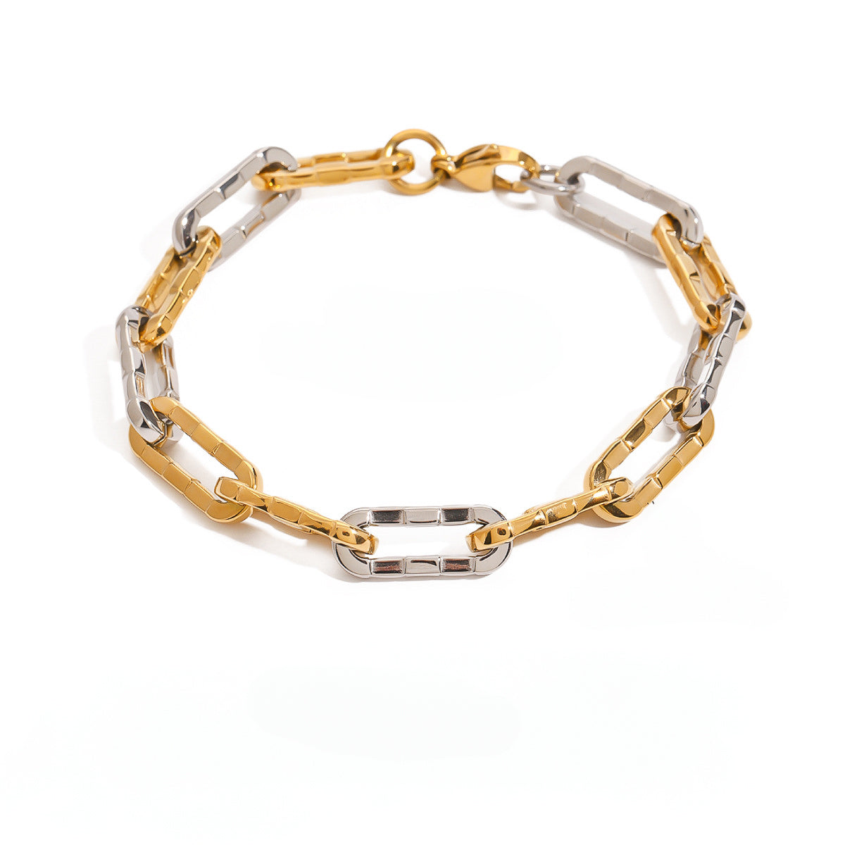 Pulsera eslabones entrelazada bicolor