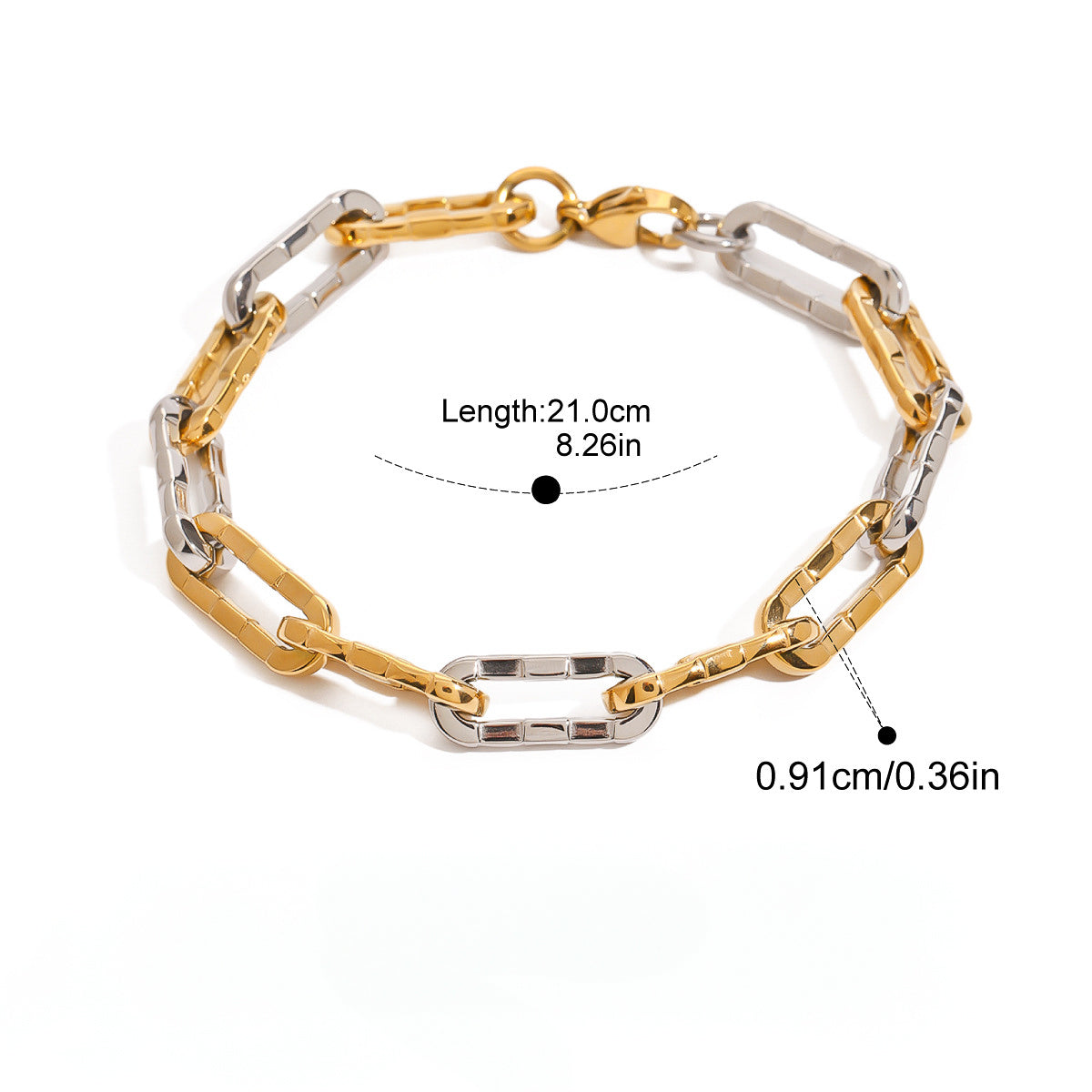 Pulsera eslabones entrelazada bicolor