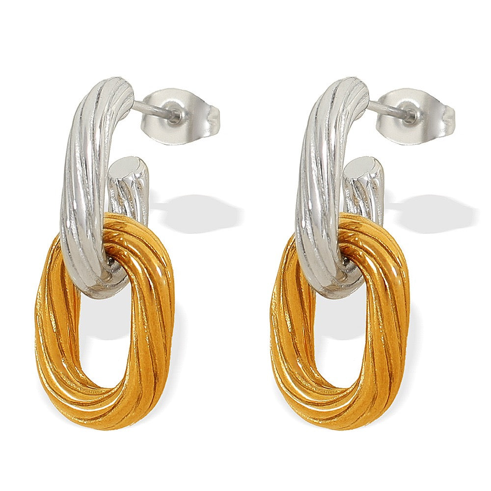 Pendientes Eslabones bicolor