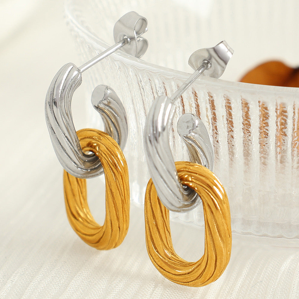 Pendientes Eslabones bicolor
