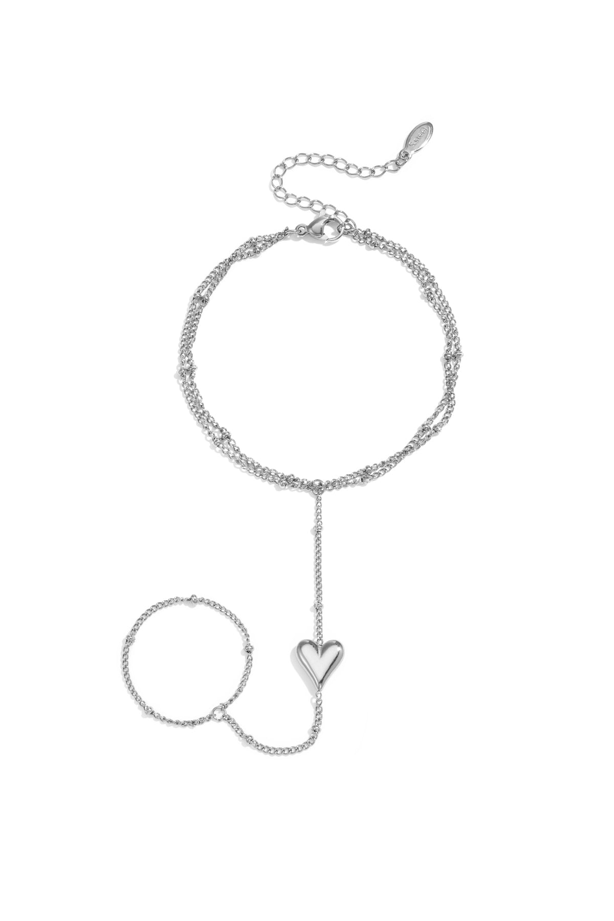 Elegant 14K Gold Plated Heart Hand Chain Main product image