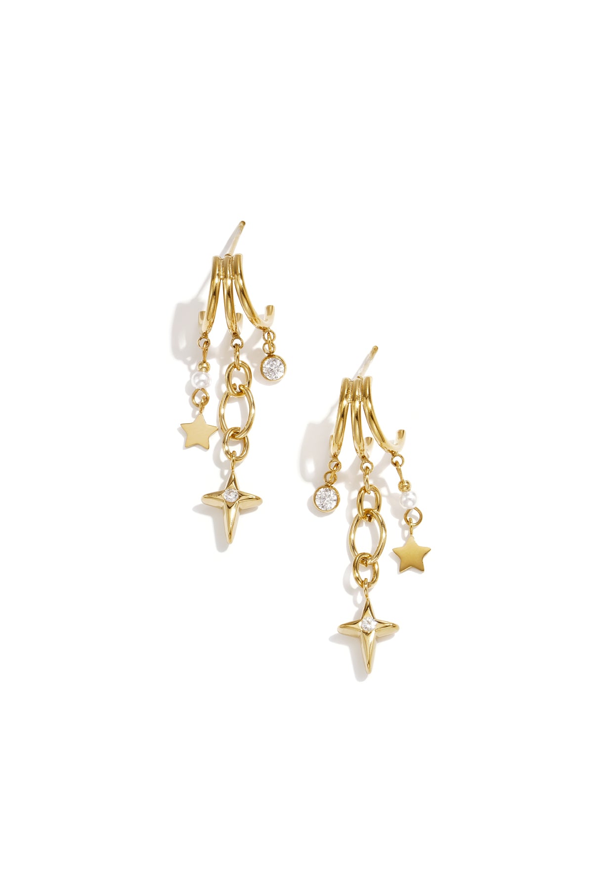 Luxurious Star Drop Earrings for Women Imagen principal del producto