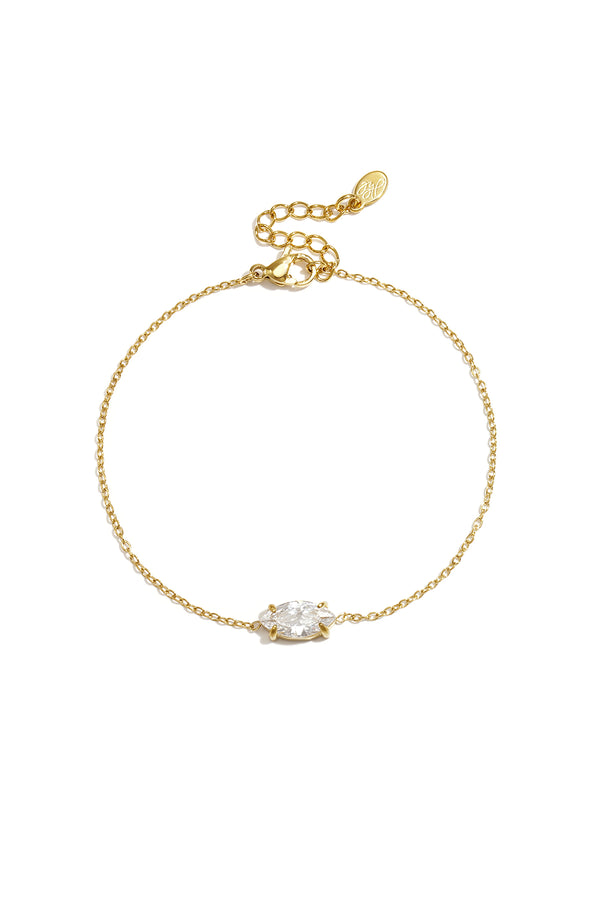 Elegant Ellipse Rhinestone Charm Bracelet