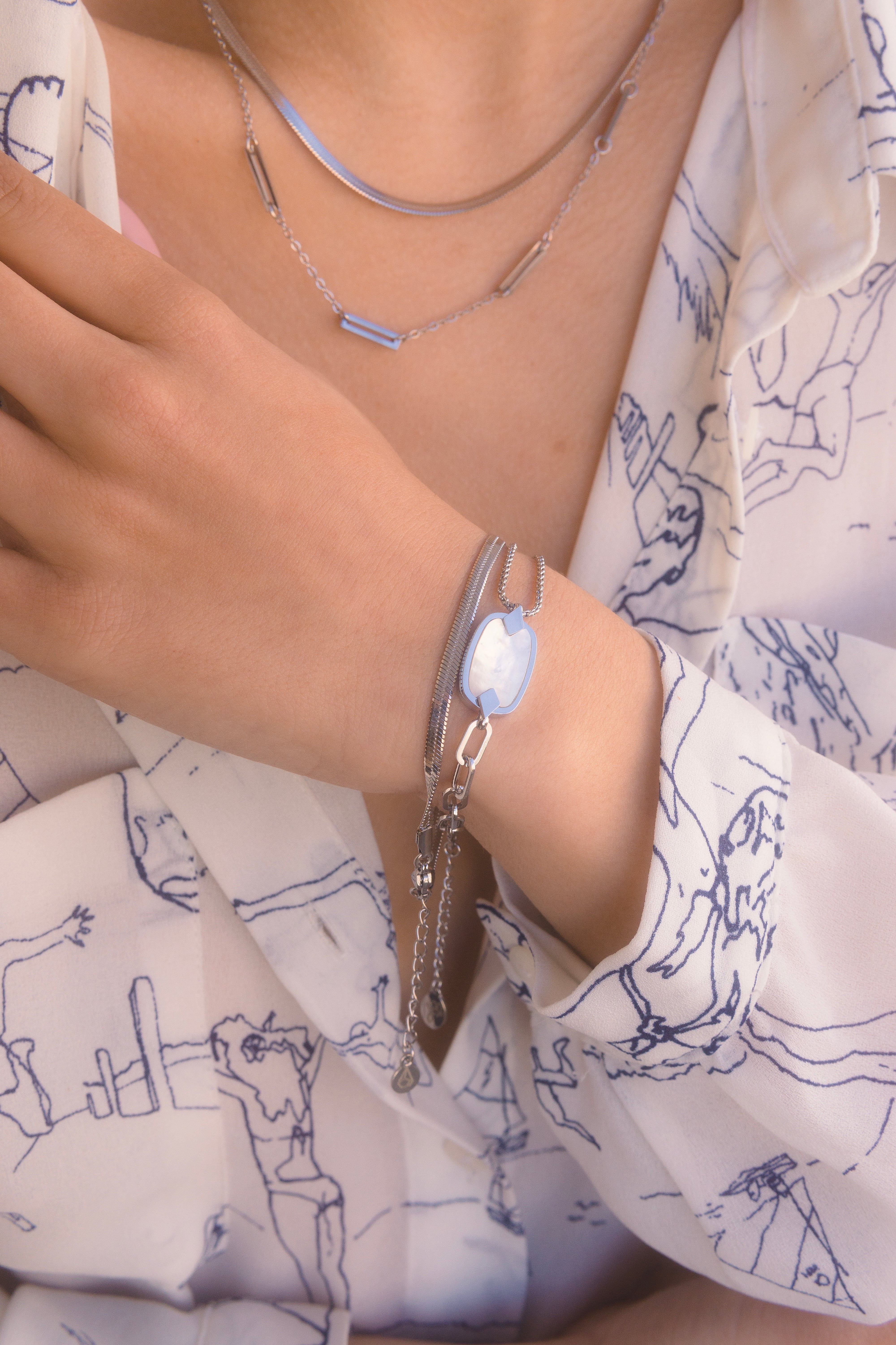 Pulsera plano estilo serpiente 