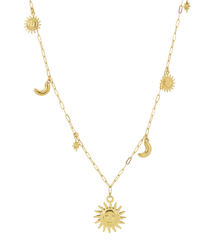 Collar largo Sol Luna Estrella