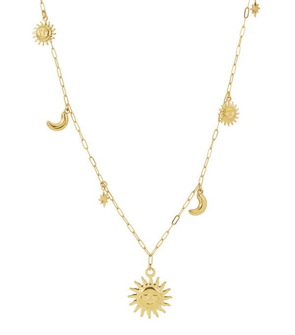 Collar largo Sol Luna Estrella
