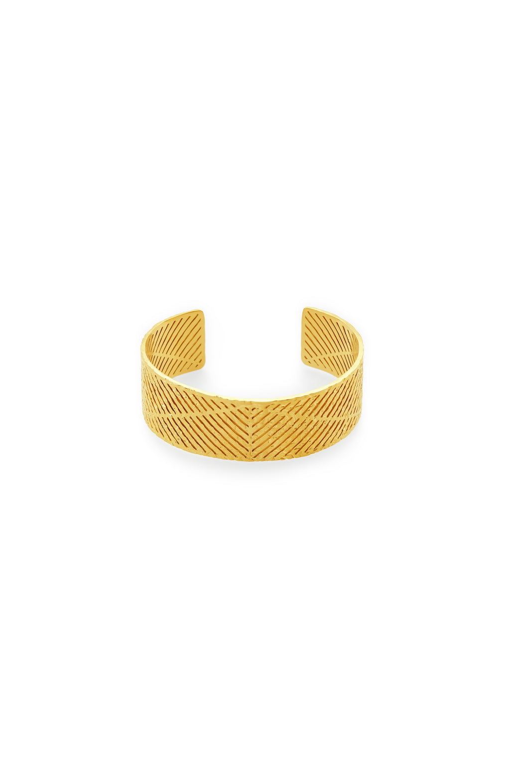 Pulsera Cuff con Lineas de Oro