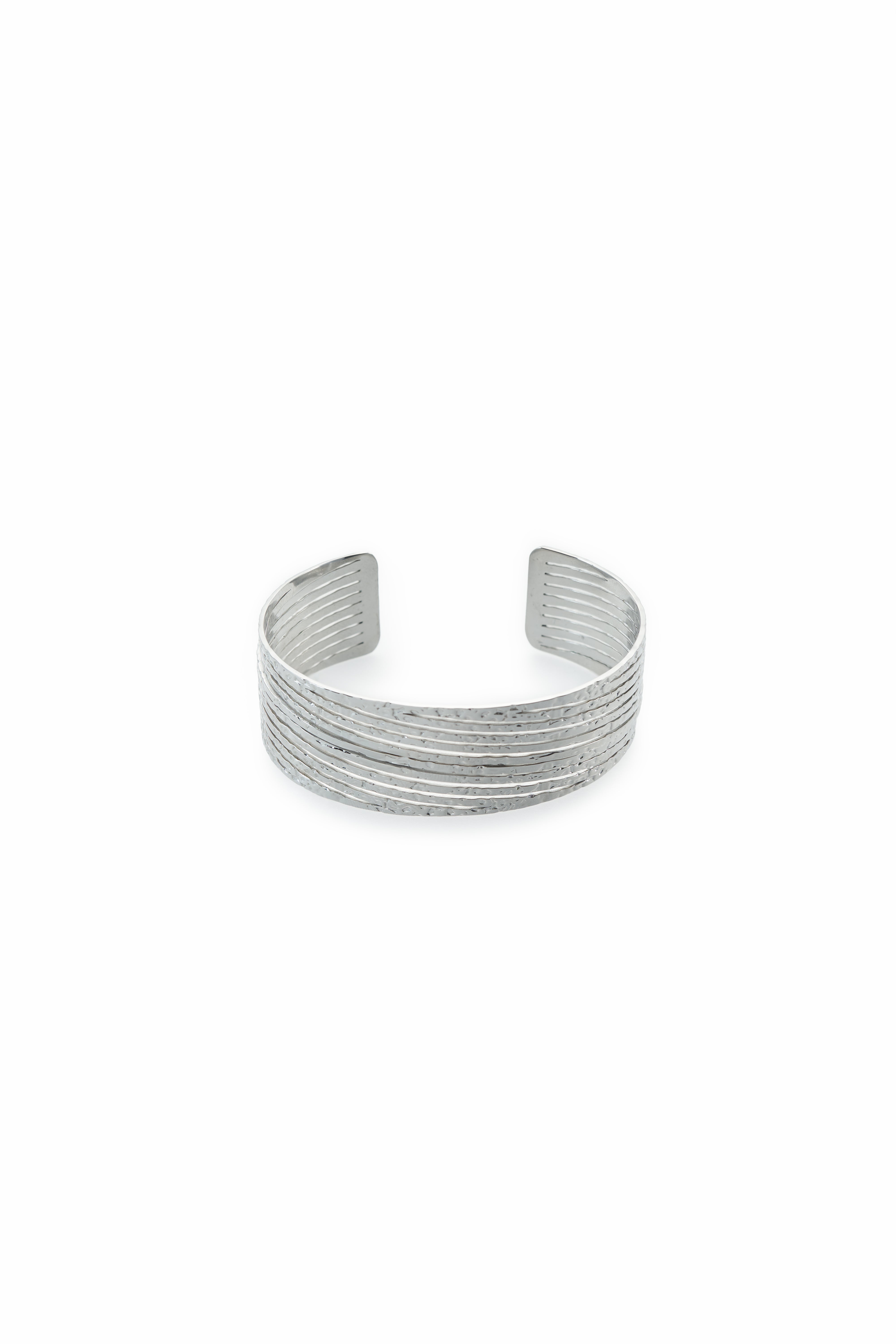 Pulsera Cuff con Lineas de Plata