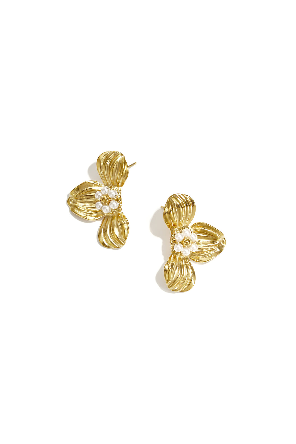 Pendientes de botón diseño floral