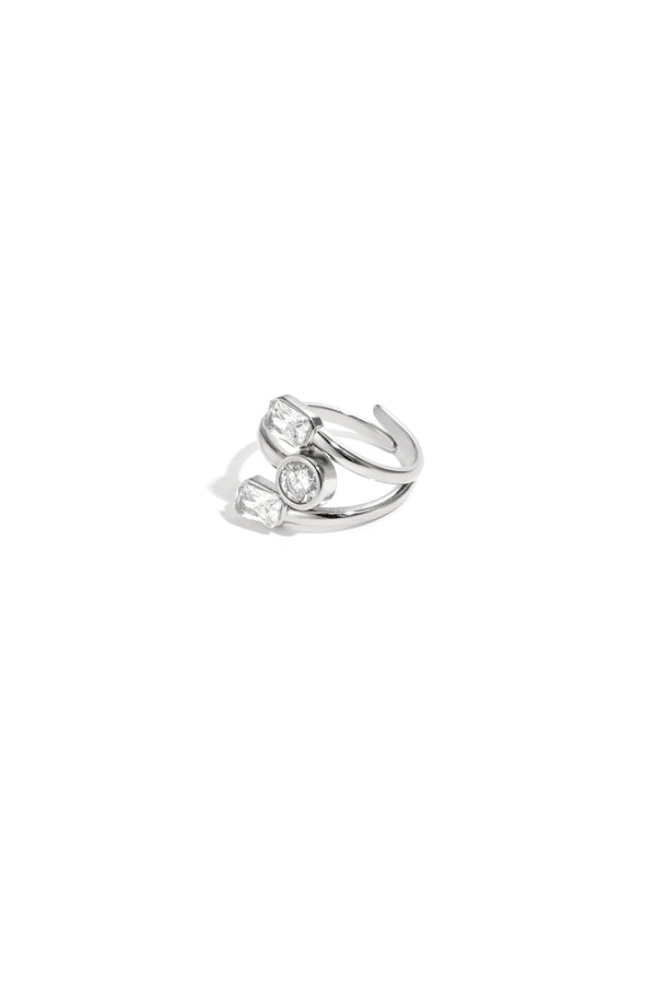 Luxurious Adjustable Rhinestone Ring - Silver & Gold