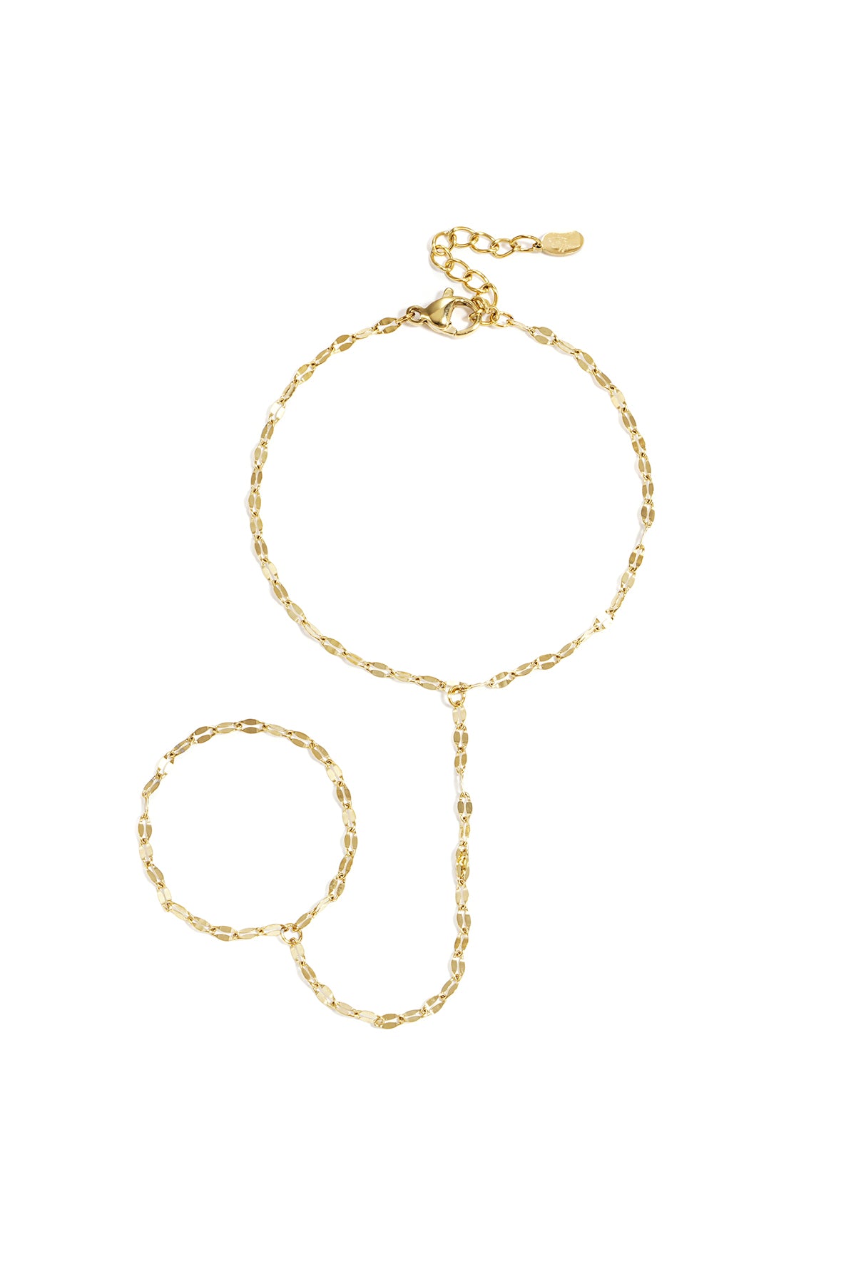 Elegant Silver & Gold Hand Chain for Everyday Wear Main product image