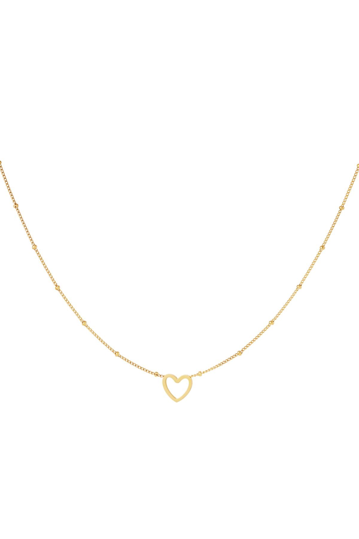 Minimalist Open Heart Necklace Gold Color Stainless Steel Main product image