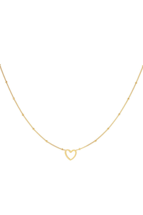 Collar minimalista corazón abierto Color dorado Acero inoxidable