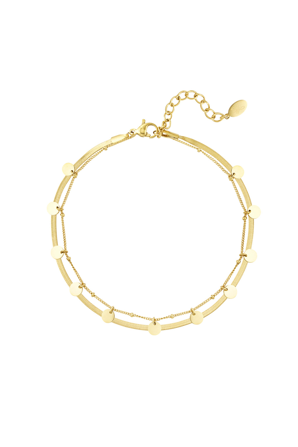 Double layer circle anklet 