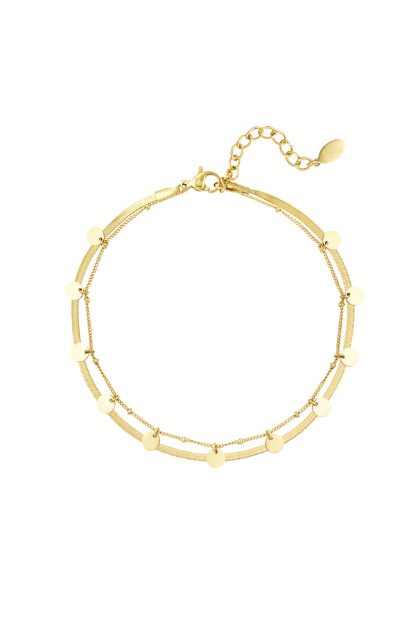 Double layer circle anklet 