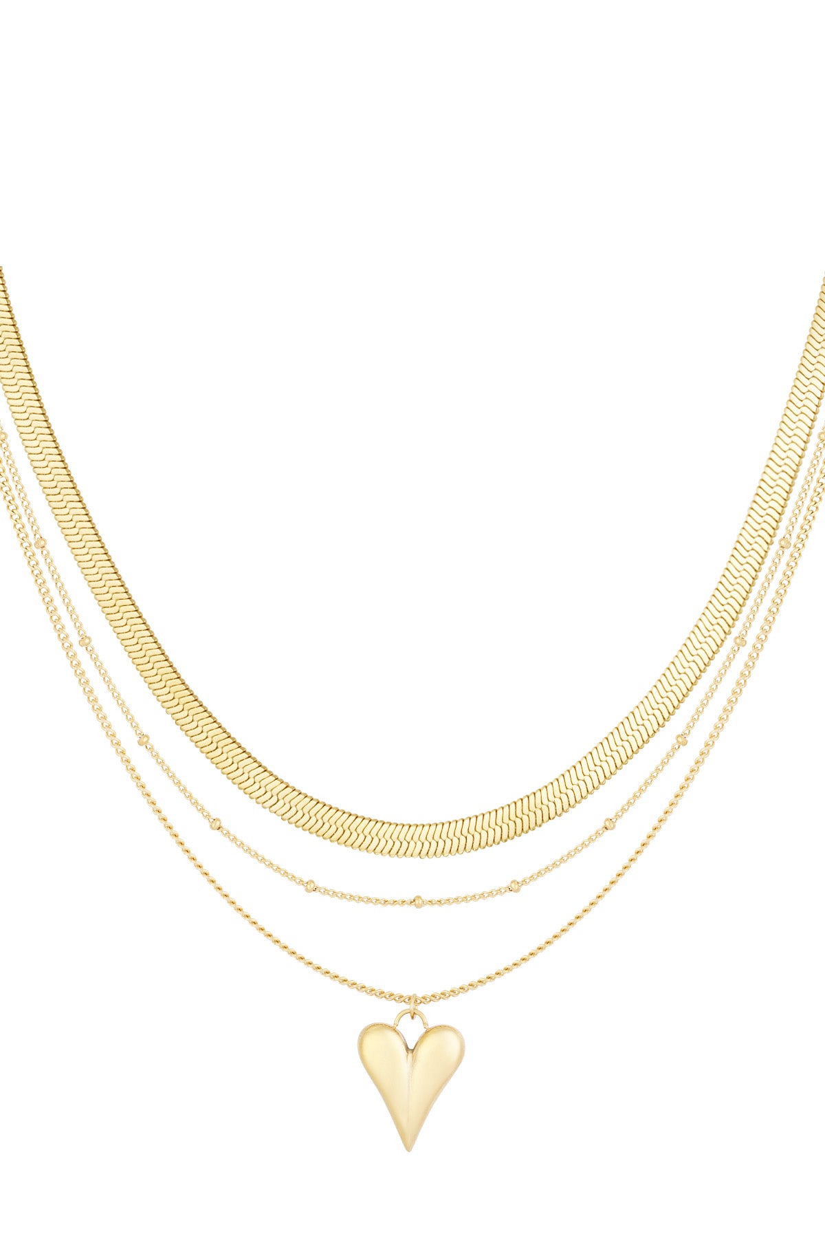 Elegant Gold Layered Heart Necklace for Daily Wear Imagen principal del producto