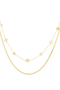 Stylish Multi-Layered Clover Necklace in Silver & Gold