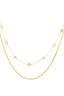 Stylish Multi-Layered Clover Necklace in Silver & Gold