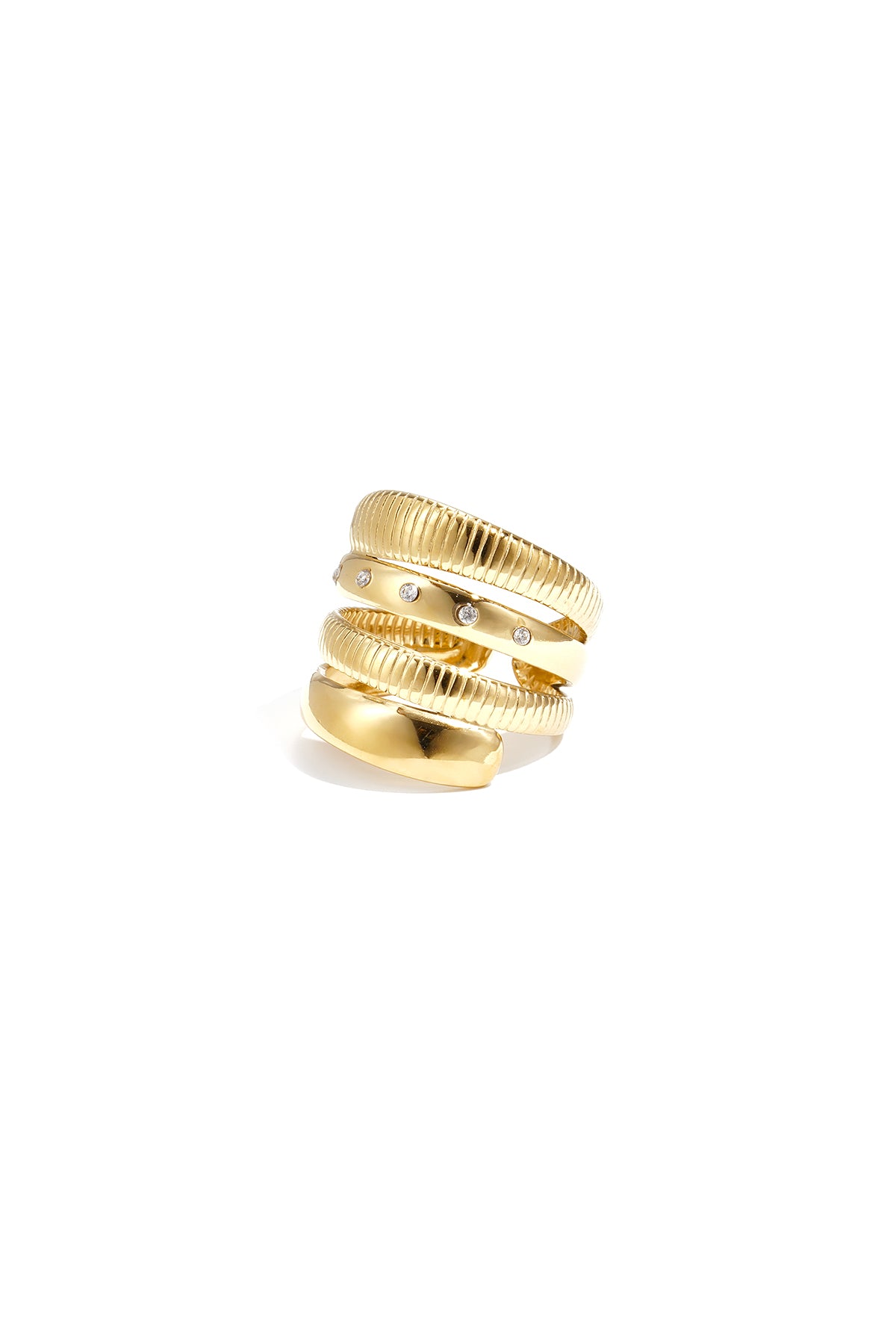 Elegant Adjustable Statement Ring in Silver & Gold Imagen principal del producto