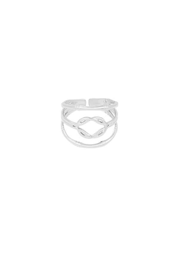 Elegant Stainless Steel Statement Ring, Silver & Gold