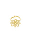 Elegant All-Fit Flower Statement Ring in Silver & Gold