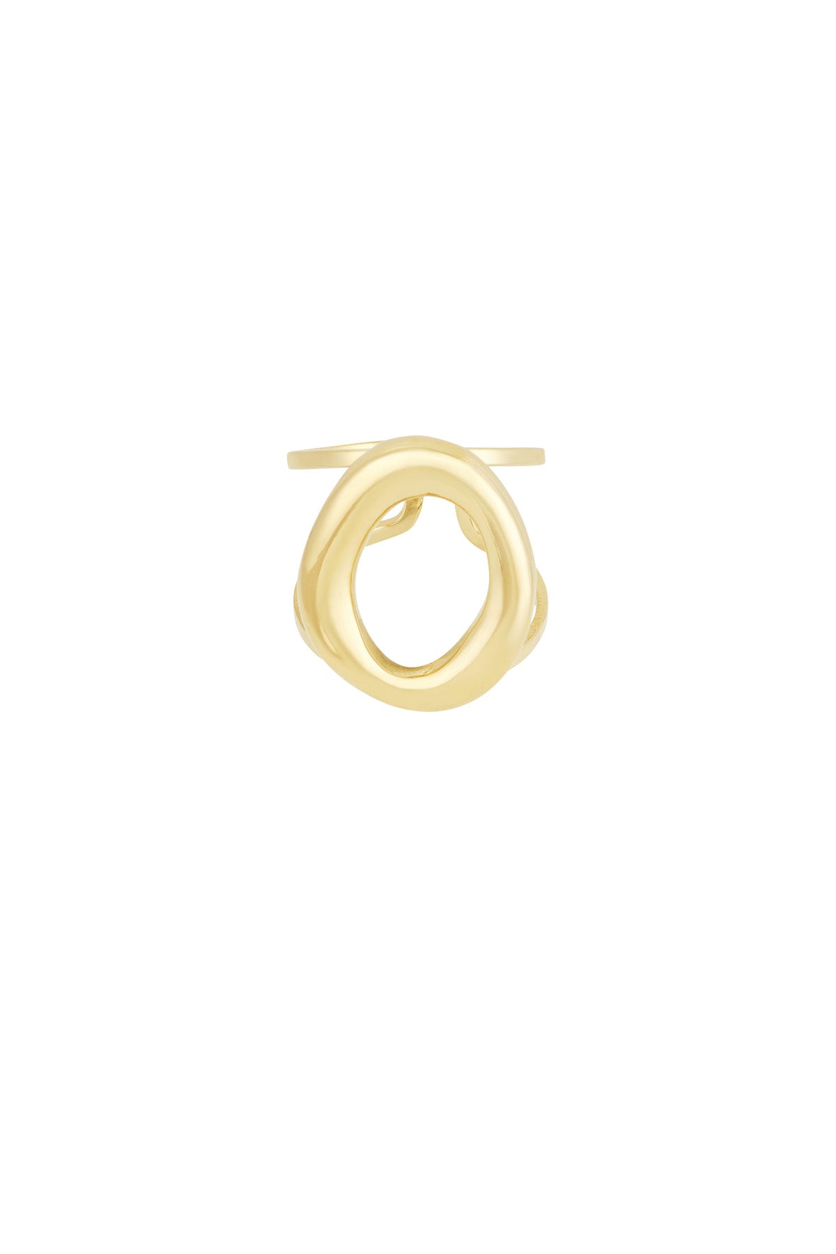 Stylish Statement Ring in Silver & Gold Imagen principal del producto